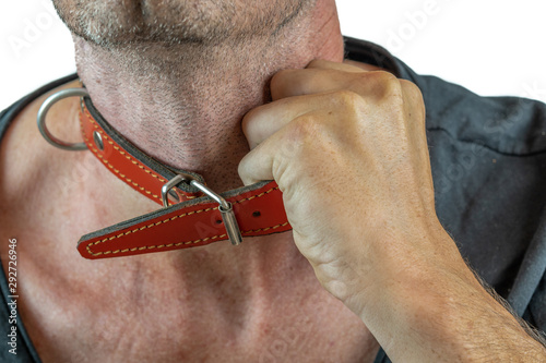 slave with dog collar on the neck