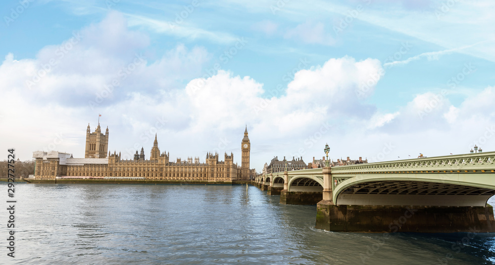 Fototapeta premium Westminster, BigBen and Westminster bridge, London