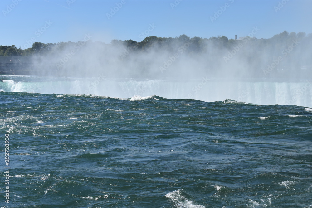 Niagara River's Horseshoe Falls between New York State, USA, and Ontario, Canada, viewed from the New York side of Niagara -09