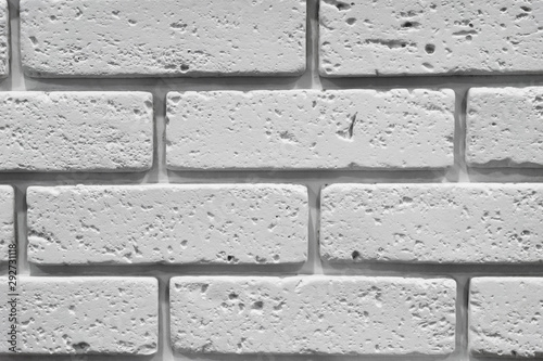 Photo White brickwork texture on the wall