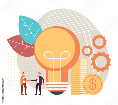 New fresh idea start up generation teamwork concept. Vector flat cartoon graphic design illustration