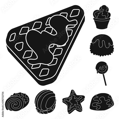 Isolated object of sweetness and product sign. Set of sweetness and sweet vector icon for stock.