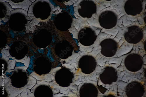 metal texture with holes old cracked paint