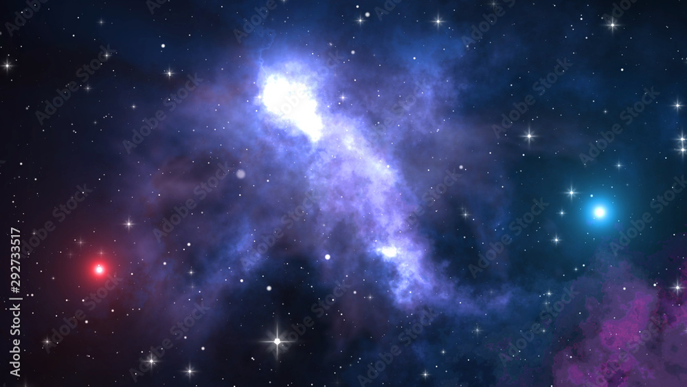 Abstract Space Background With Shiny Stars