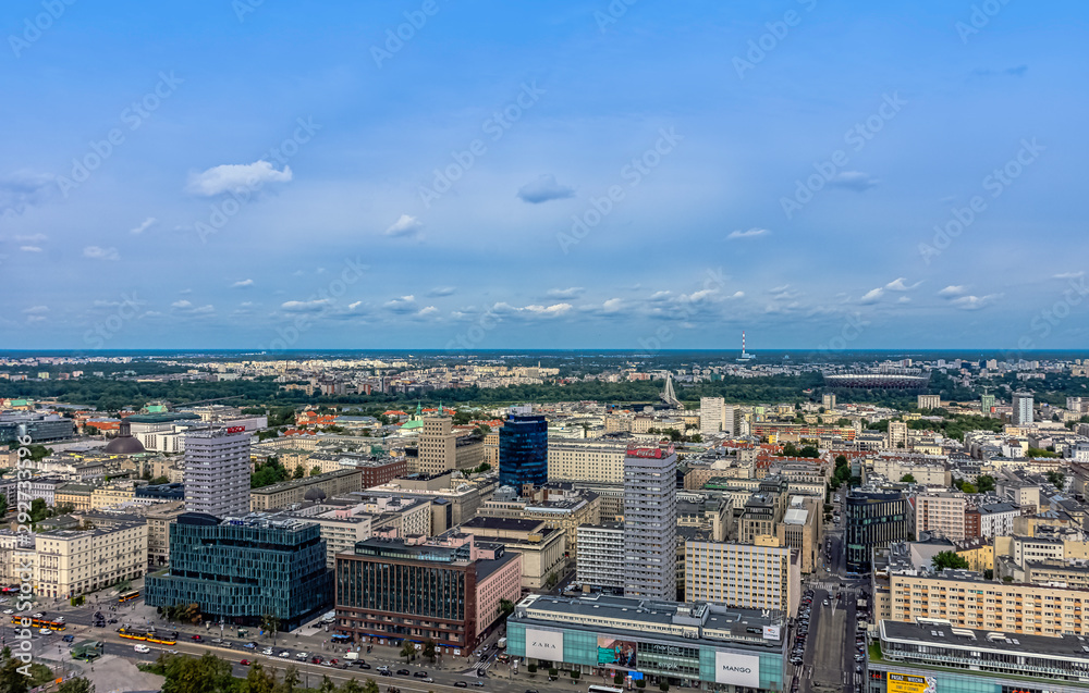 Panoramic view of Warsaw, Masovia, Poland