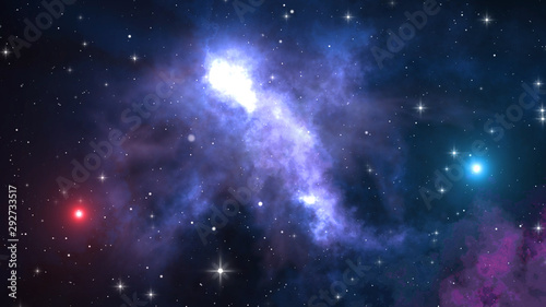 Abstract Space Background With Shiny Stars