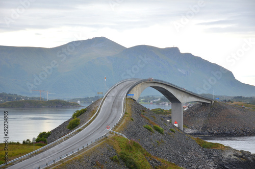 Atlantic Oceanic Road Bridge on a Cloudy Day