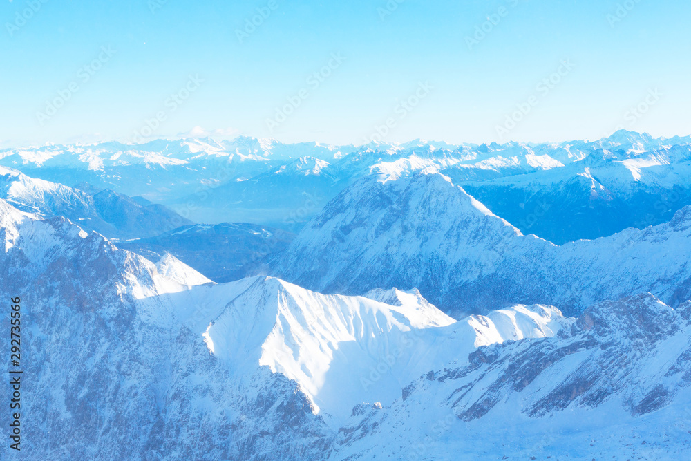 Breathtaking Snowy Alps mountains landscape