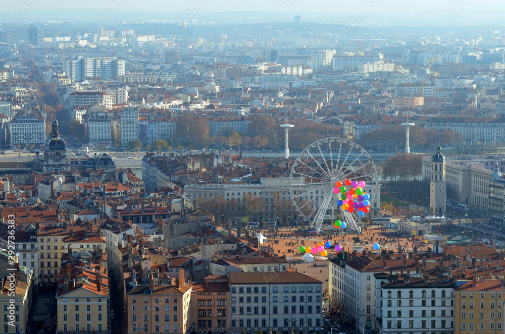 vue panoramique de Lyon depuis Fourvière