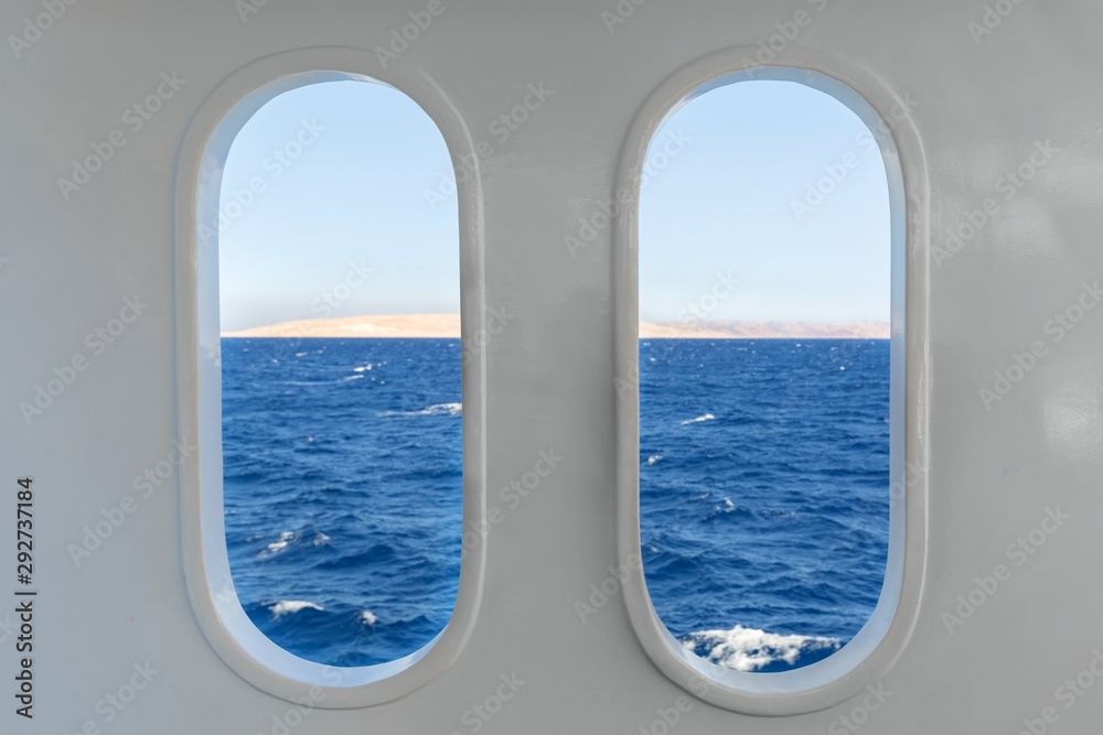 View through windows at the sea