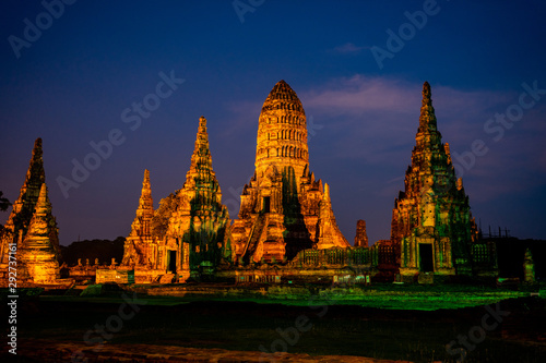 Wat Chai Wattanaram an ancient temple tourist atteaction in Ayudhya Thailand