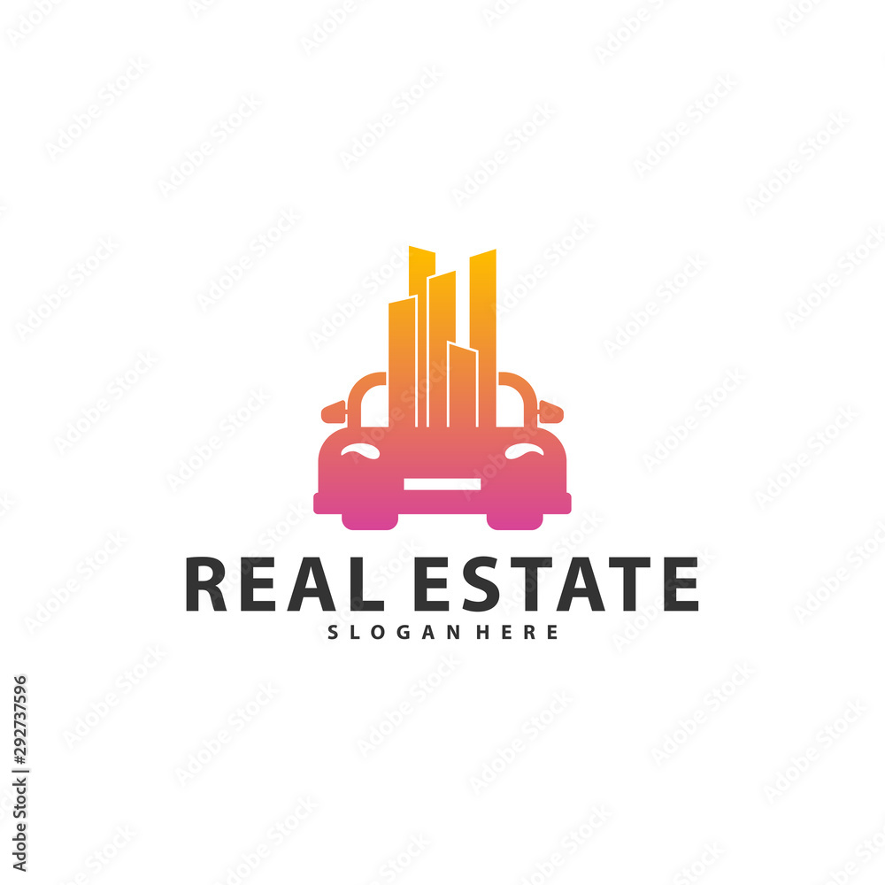 Obraz premium Car City Logo Vector Industrial symbol icon design illustration, Emblem, Design Concept, Creative Symbol, Icon