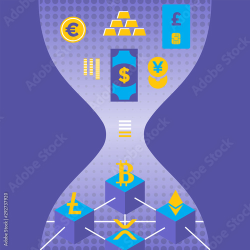 cryptocurrency blockchain technology concept.