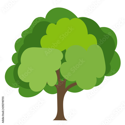 Abstract green tree  vector illustration.