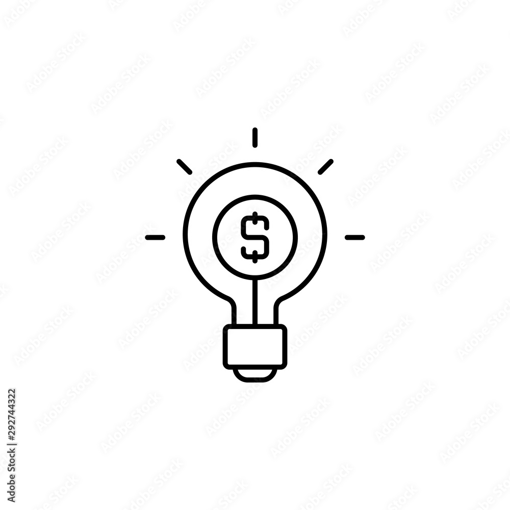 idea, money line icon on white background