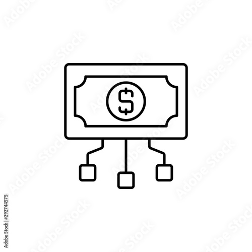 money, commotion line icon on white background