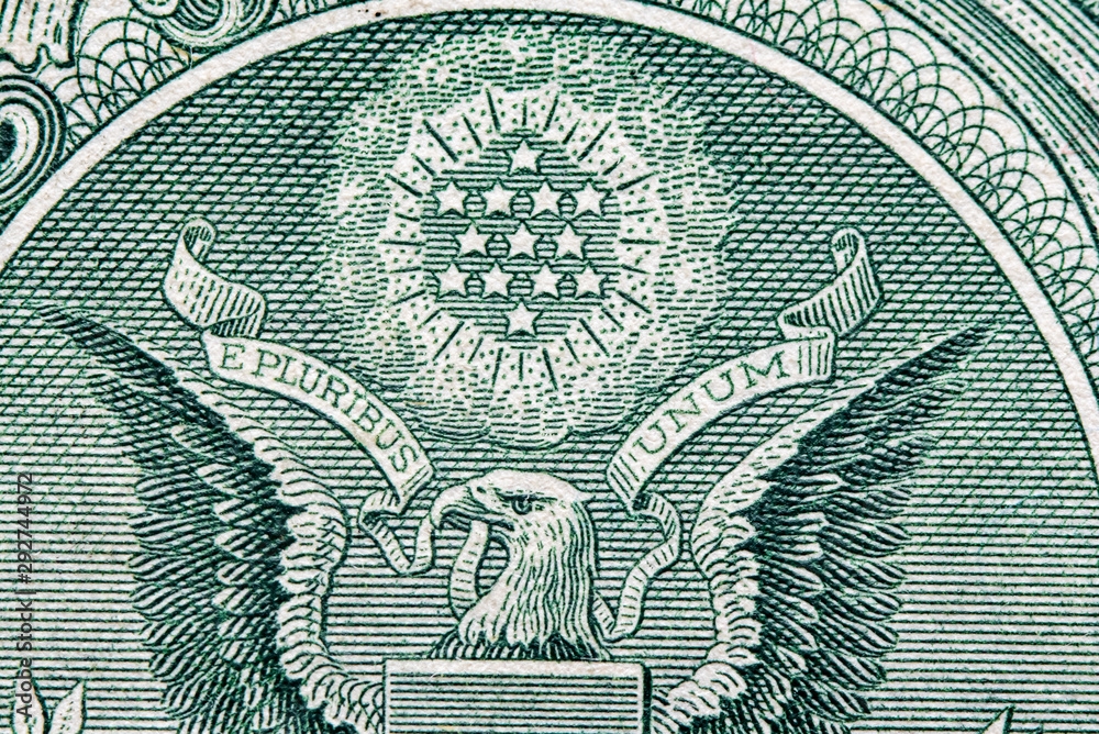 Fragment of a banknote one american dollar. Photographed close-up. Fragment of a banknote one american dollar. Photographed close-up.