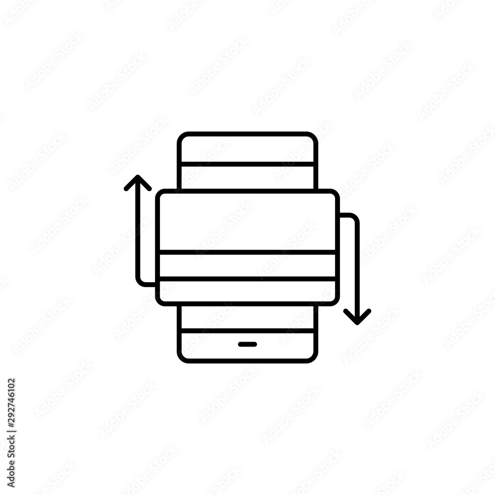 mobile, card, payment line icon on white background mobile, card, payment line icon on white background