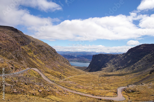 The Bealach na ba mountain pass near Applecross in Scotland photo