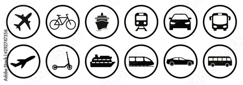 Set of standard transportation symbols