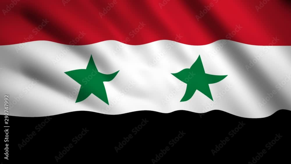 Syria flag Motion video waving in wind. Flag Closeup 1080p HD footage Syria flag Motion video waving in wind. Flag Closeup 1080p HD footage