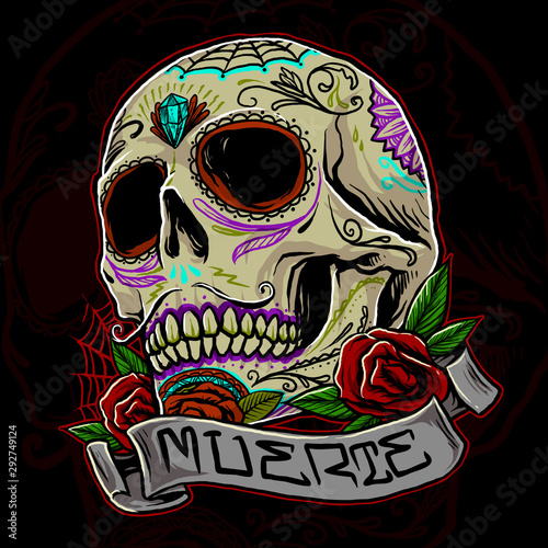 muertos skull vector design