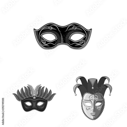 Vector illustration of Venezia and festival icon. Set of Venezia and celebration stock symbol for web.