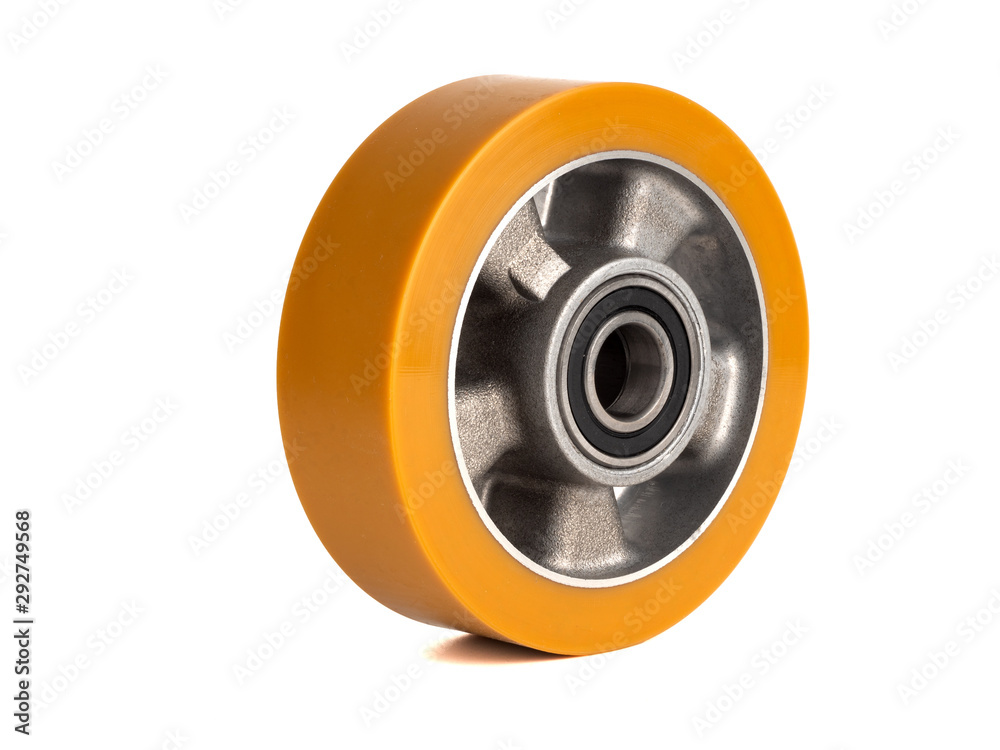 An industrial wheel made of aluminum and polyurethane Stock Photo ...