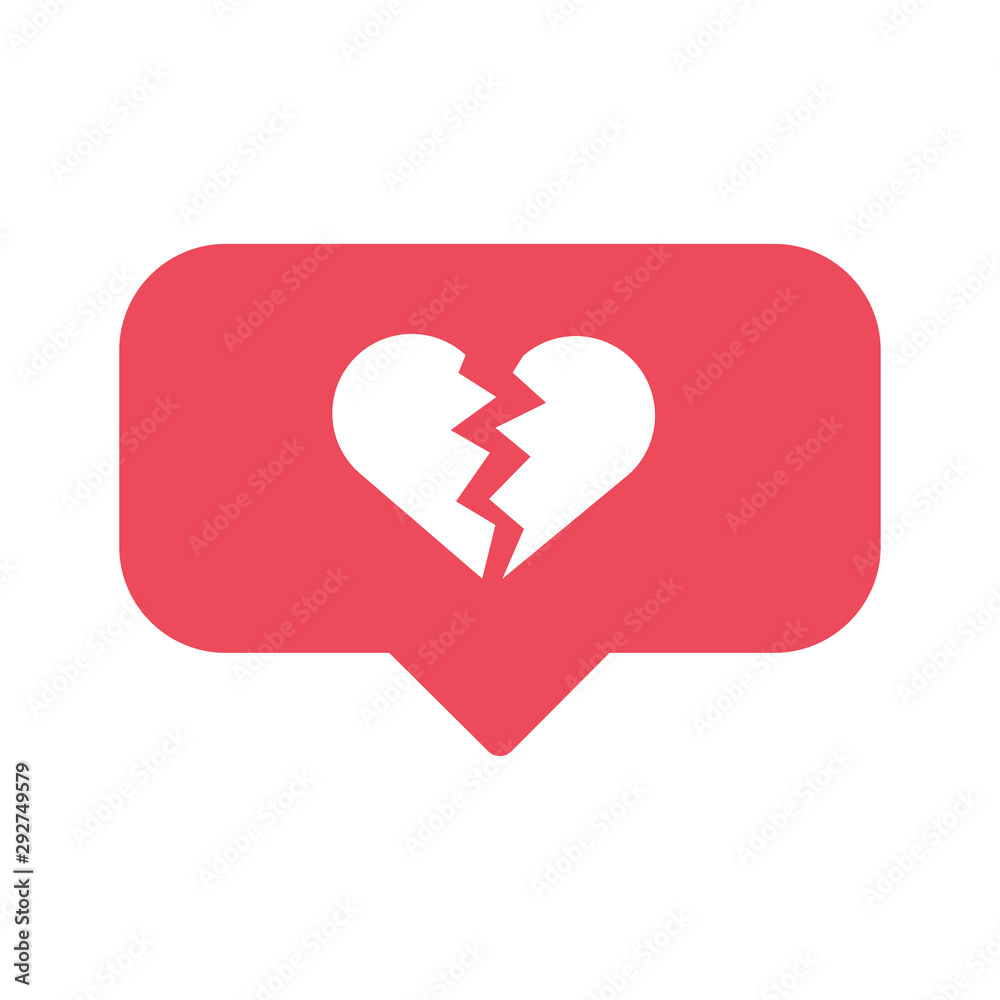 broken heart social network like concept vector broken heart social network like concept vector