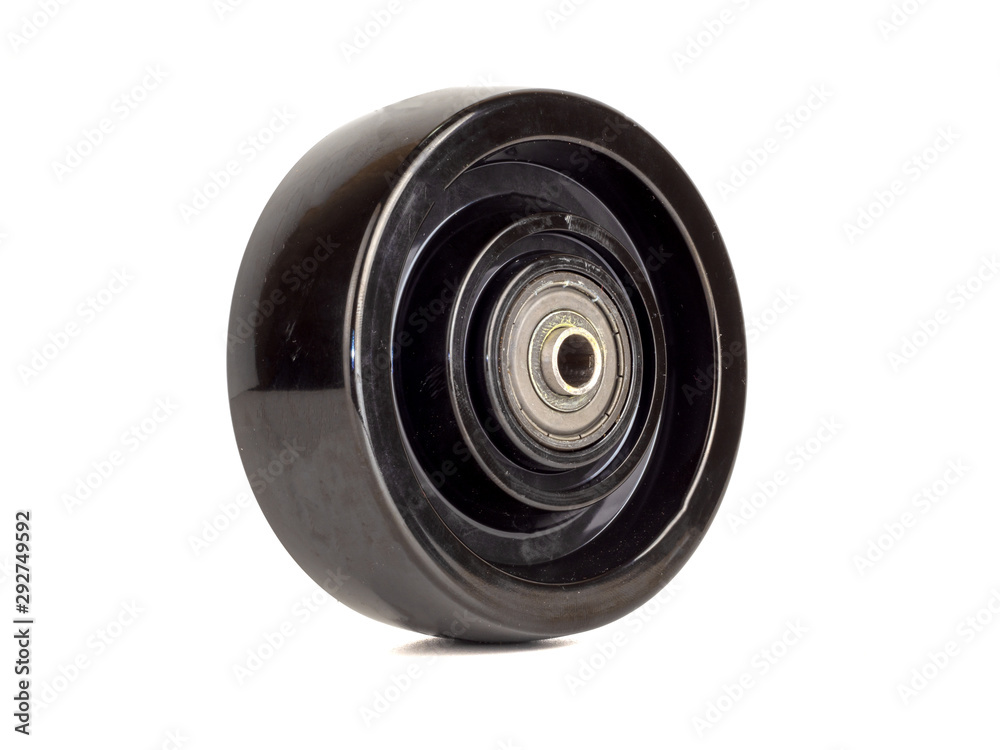 An industrial phenolic wheel isolated on the white background An industrial phenolic wheel isolated on the white background