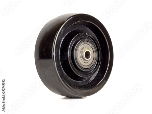 An industrial phenolic wheel isolated on the white background