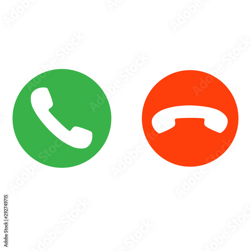 phone call buttons accept and reject vector