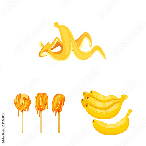 Vector design of tropical and ripe symbol. Collection of tropical and potassium vector icon for stock.