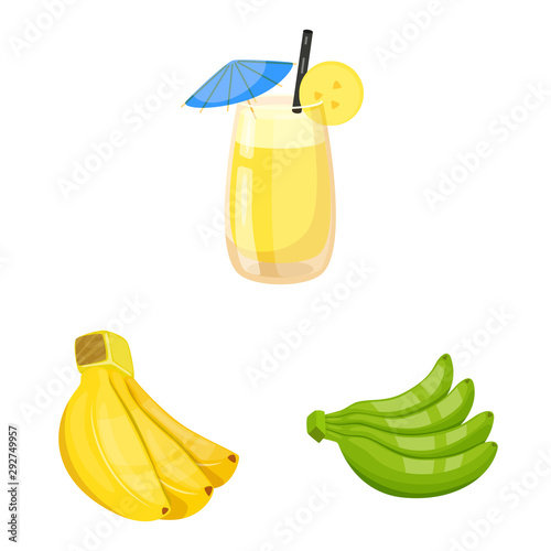 Isolated object of tropical and ripe sign. Set of tropical and potassium vector icon for stock.