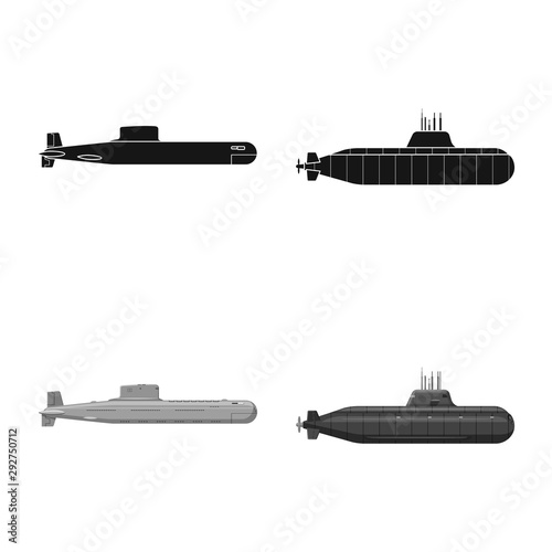 Vector design of war and ship logo. Set of war and fleet vector icon for stock.