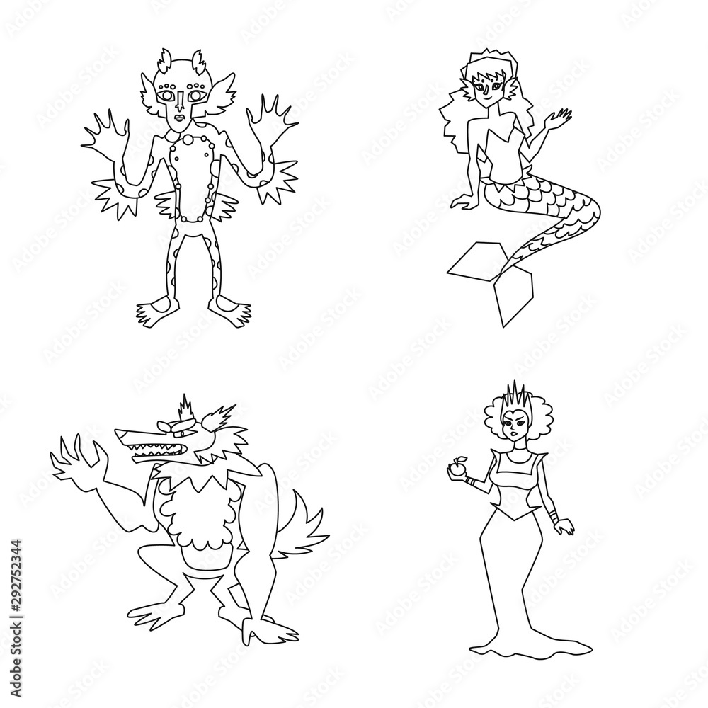 Obraz premium Isolated object of scary and phantom symbol. Set of scary and horror stock vector illustration.