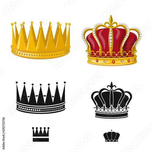Vector illustration of medieval and nobility sign. Collection of medieval and monarchy stock vector illustration.