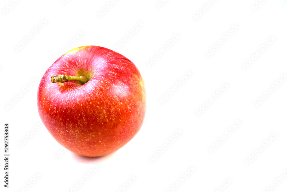 Una manzana roja sobre fondo blanco Una manzana roja sobre fondo blanco