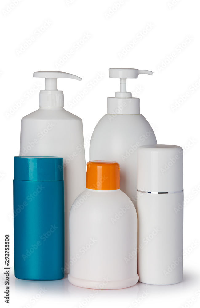 Plastic container for cosmetics isolated on white background. From the way.. Plastic container for cosmetics isolated on white background. From the way..