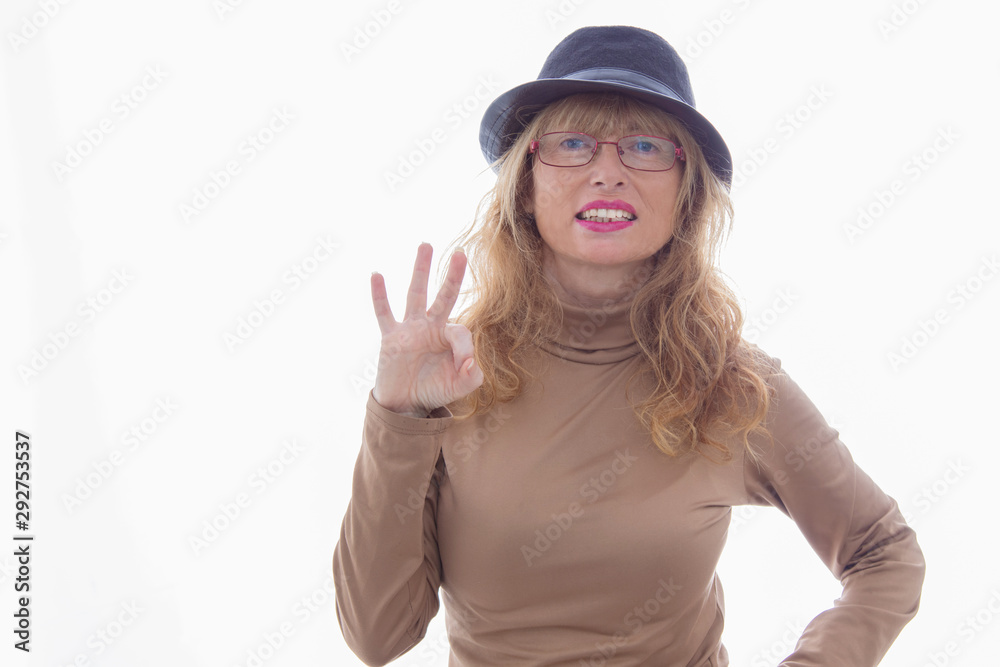 senior adult woman with hat and glasses isolated on white background senior adult woman with hat and glasses isolated on white background