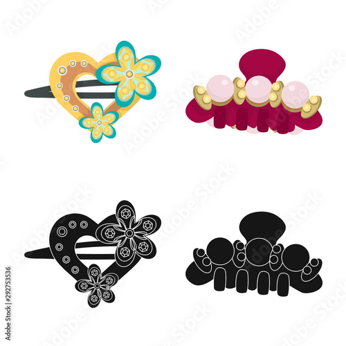 Vector design of beauty and fashion symbol. Collection of beauty and female stock vector illustration.