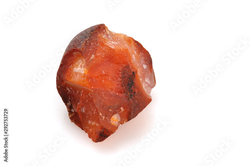Canvastavla Mineral carnelian on a white background.
