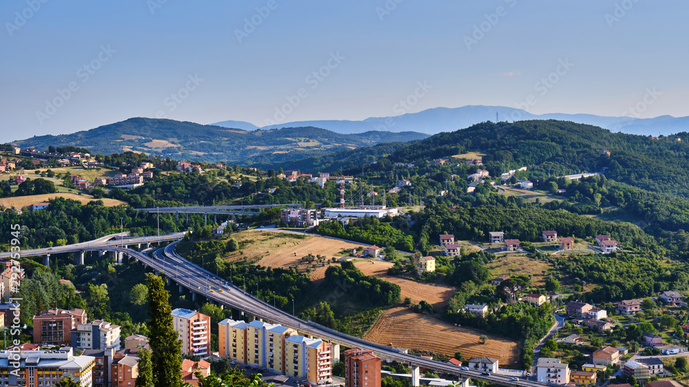 High Angle View Of Buildings And Trees In City Against Sky