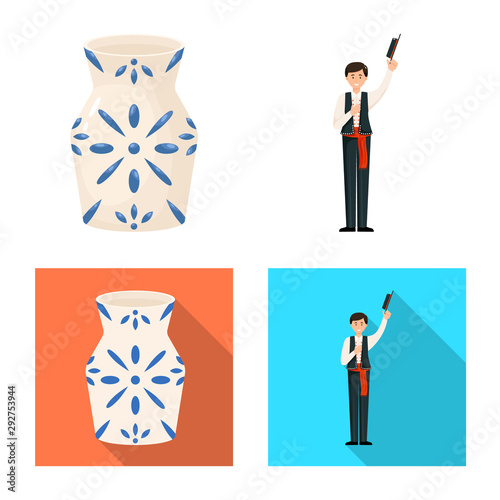 Isolated object of and historic sign. Collection of and country vector icon for stock.