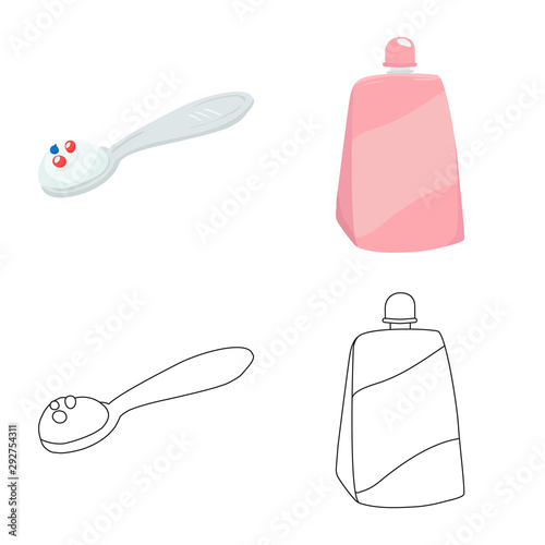 Vector illustration of organic and lactose icon. Collection of organic and farm vector icon for stock.