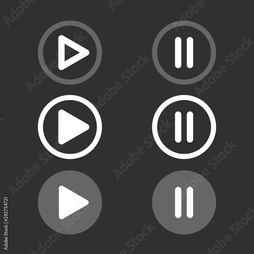 buttons play stop icons for web vector