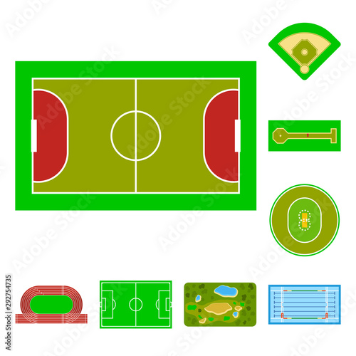 Isolated object of field and plan icon. Collection of field and grass stock symbol for web.