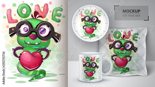 Love monster poster and merchandising