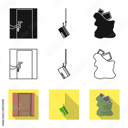 Vector design of crime and steal logo. Set of crime and villain vector icon for stock.