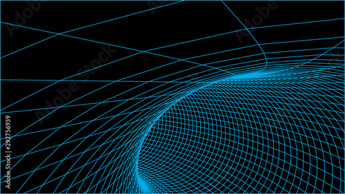 Abstract vector wireframe landscape. Abstract mesh background. Polygonal mountains. Vector illustration.